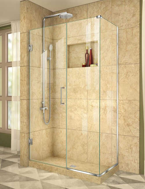 corner glass shower enclosure