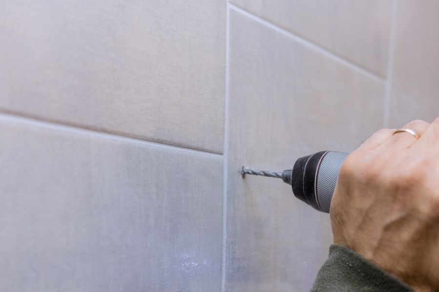 Drill Your bathroom Wall